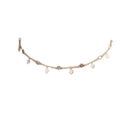 Collier de déclaration femmes en argent 925 chaîne maillons triangle