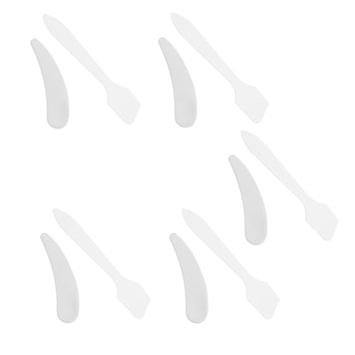 INOOMP 10 piezas Cucharas Plásticas Transparentes para Crema Facial y Maquillaje Espátulas Cosméticas Duraderas y Herramientas de Belleza Portátiles para Cuidado de Piel y Mascarillas