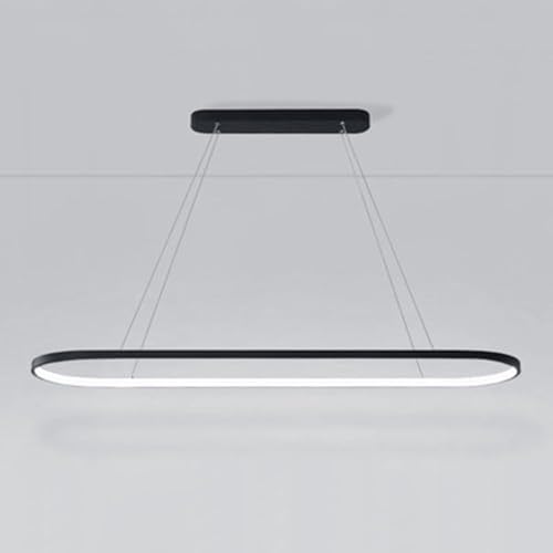 LIKUHLI Lámpara Colgante LED Moderna con Altura Ajustable para Comedor, Bar, Cocina, Isla, salón, Color Negro, 120 cm, Blanco