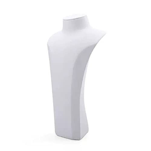 Buste en velours pour bijoux et présentoir à colliers mannequin blanc haute couture