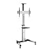 Mount-It! Mobile TV Stand for Flat Screen Televisions, Height Adjustable Rolling TV Cart for 32, 40, 50, 55, 60, 65 and 70 Inch Screens, 110 Pound Capacity