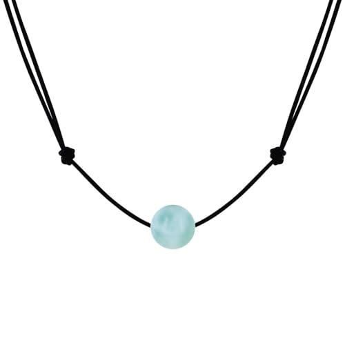 Collier Larimar 8mm Les Poulettes Bijoux en perle bleue