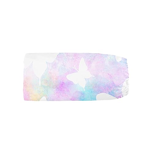 Image of 3-Piece Nursery Crib Bedding Set - White Butterfly Printed Comforter, Sheet & Skirt for Baby Boys and Girls