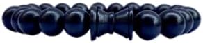 ANAWARIYASBlack Ebony Wood Bracelet | Karungali Kattai Beads with Ebony wood damru Bracelet for men/women | Original Karungali Bead 8mm Bracelet (Hand band) evil eye Bracelet