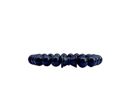 ANAWARIYASBlack Ebony Wood Bracelet | Karungali Kattai Beads with Ebony wood damru Bracelet for men/women | Original Karungali Bead 8mm Bracelet (Hand band) evil eye Bracelet