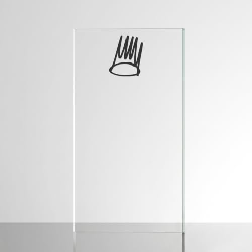Image of Sticker for Glass & Mirrors | Minimal Vinyl Decal for Bedroom Bathroom & Cafe | Self-Adhesive Quote Aesthetic Mirror Sticker | No Mirror Included (Crown, Small, Matt Black)