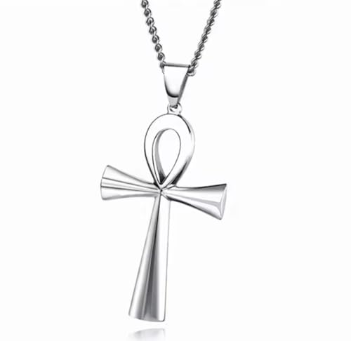 Genérico Collar cruz egipcía plata, amuleto cruz, simbolo de la vida