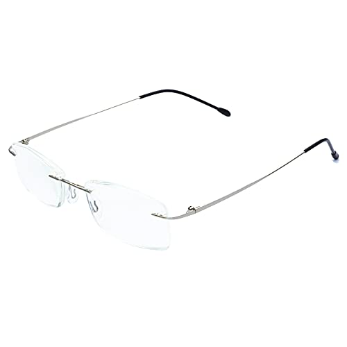 Rimless Readers Blue light proof reading glasses Women Men Anti Glare Filter Lightweight Eyeglasses 2.25