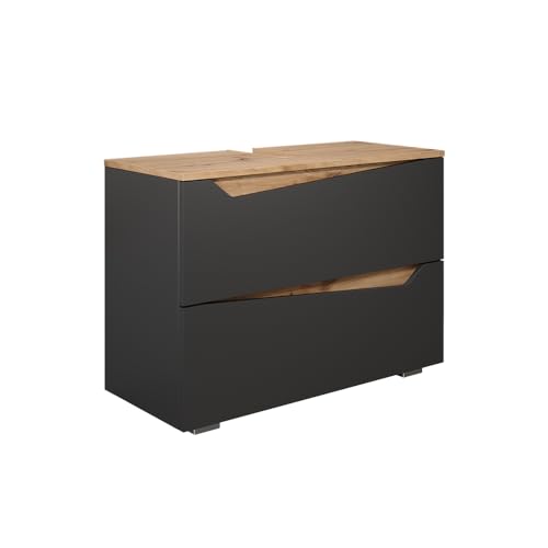 Vicco Waschbeckenunterschrank Marelle, Anthrazit/Artisan, 80 x 57.5 cm mit 2 Schubladen Vicco Waschbeckenunterschrank Marelle, Anthrazit/Artisan, 80 x 57.5 cm mit 2 Schubladen