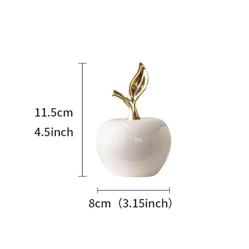 Figura de cerámica pequeña decorativa de fruta blanca miniatura 3