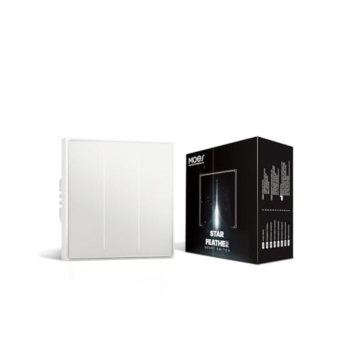 MOES Interruttore Intelligente Zigbee Compatibile con Alexa/Google Home, 3 Gang 1 Via Interruttore Incassato con Memoria dopo lo Spegnimento, Richiede