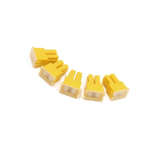 Motoforti 60A 32V Female PAL Car Auto Link Slow Blow Fuse Block Yellow 5pcs Long-lasting