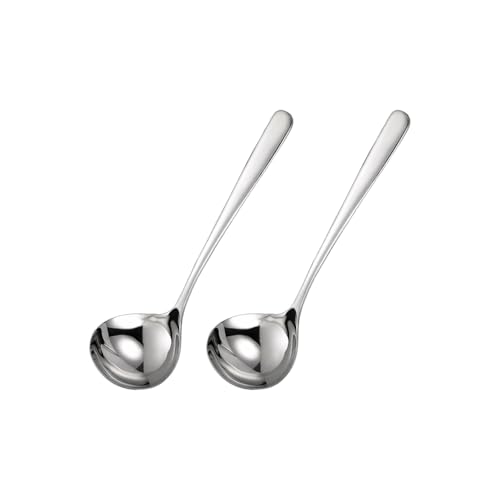 Wenkoni Gravy Ladle,Soup Ladle,9.5'' SUS 304 Stainless Steel Ladle for Serving,2pack Ladles.