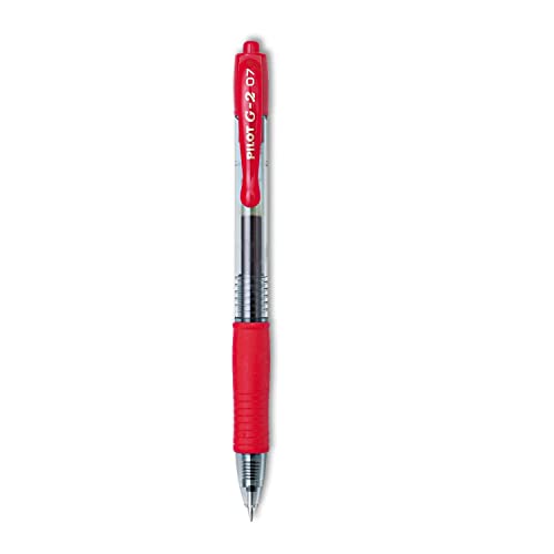 Image of PILOT G2 Premium Refillable & Retractable Rolling Ball Gel Pens, Fine Point, Red Ink, 12 Count (31022)