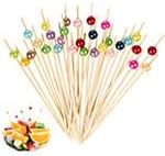 Miniatura 8 de 200 palillos de cóctel coloridos, palillos de dientes elegantes para aperitivos, brochetas de 4.7 pulgadas para aperitivos, palillos largos de