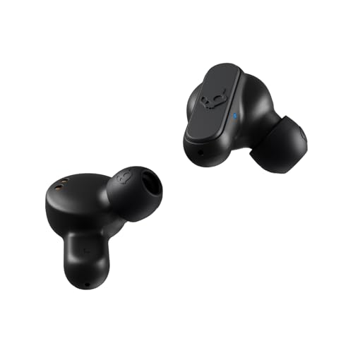 Image of Skullcandy Dime 2 Wireless Earbuds,Bluetooth Headphones,Noise Isolating Fit,Up to 12 Hours Battery,Microphone for iPhone Android,Easy Carry with Integrated Lanyard - True Black,(Pack of 2)