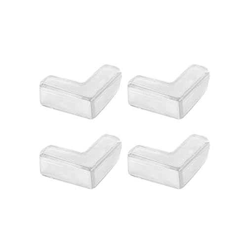 Image of Table Corner Protectors for Furniture - Silicone Corner Guards Self-Adhesive, 4 Pcs - Clear Furniture Corner & Edge Safety Bumpers - Sharp Edge Protector Pads for Desk, Glass Tables, L Shape