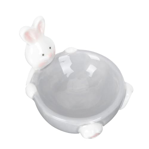 Unomor Creative Cute Rabbit Ceramic Egg Cup Delicate Egg Tray for Boiled Eggs Elegant Porcelain Egg Holder for Home Decor Single Serving Dish for Kitchen and Dining