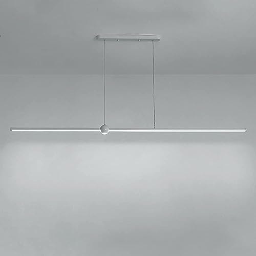 Lampe suspendue postmoderne blanche en métal et acrylique avec plafonnier LED long pour table