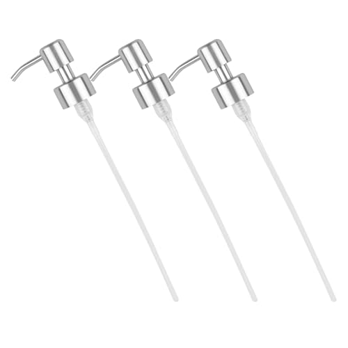 BELLIFFY 3 Piezas Bomba dispensadora de loción Bomba para Botella de champú dispensador de jabón metálico Silver