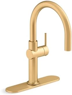 KOHLER 22975-2MB Crue Bar Faucet, Kitchen Bar Faucets for Sink, Vibrant Brushed Moderne Brass