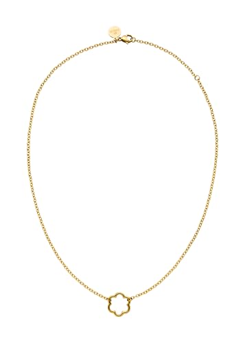 Purelei® Bloom Women's Stainless Steel Oval Anchor Chain Necklace with Flower Shape Pendant, Adjustable Length 40-45 cm, Stainless Steel, No Gemstone Purelei® Bloom Women's Stainless Steel Oval Anchor Chain Necklace with Flower Shape Pendant, Adjustable Length 40-45 cm, Stainless Steel, No Gemstone