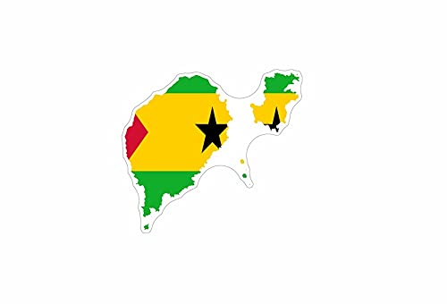 Autocollant Sticker Vinyl Voiture Moto adhesif Carte Drapeau sao Tome Principe