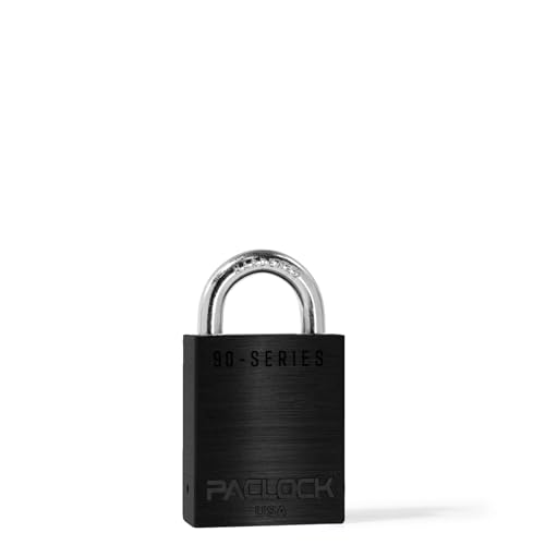 Image of PACLOCK's SR-90A Padlock, 3 /4 inch Tall Hardened Steel Shackle, High Performance 6-Pin Cylinder, Keyed Differently w / 2 Keys, Black