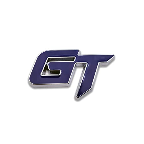 Image of Emblems for Car & Bike Metal Lo.go and Grill Me.tal Lo.go, Auto Accessories for Car Emblem 3D Badge Auto Racing Sport Sticker Grand Tourer Decal. (GT Chrome Blue Logo)