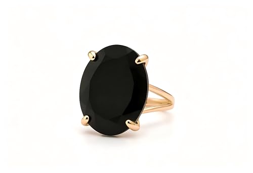 Bague onyx or rose 14k style bohème et décontracté chic