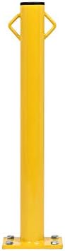 Driveway Barrier Post - Yellow Fixed Parking Security Bollard - The Workplace Depot