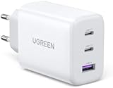 UGREEN USB C Ladegerät 65W PD Netzteil 3-Port Charger Adapter PPS 45W Schnellladegerät kompatibel mit MacBook Pro/Air/Neo, iPad, iPhone 17/16/15/14, Galaxy S25 Ultra, Pixel, Steam Deck (Weiß)