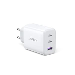 UGREEN USB C Ladegerät 65W PD Netzteil 3-Port Charger Adapter PPS 45W Schnellladegerät kompatibel mit MacBook Pro/Air, iPad, iPhone 17/16/15/14, Galaxy S25 Ultra, Pixel, Steam Deck (Weiß)
