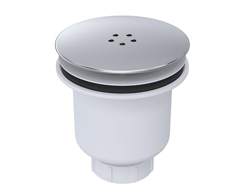 nuie SWB001 Modern Bathroom Fast Flow Straight Shower Tray Waste, 115 x 145 x 115mm, Chrome