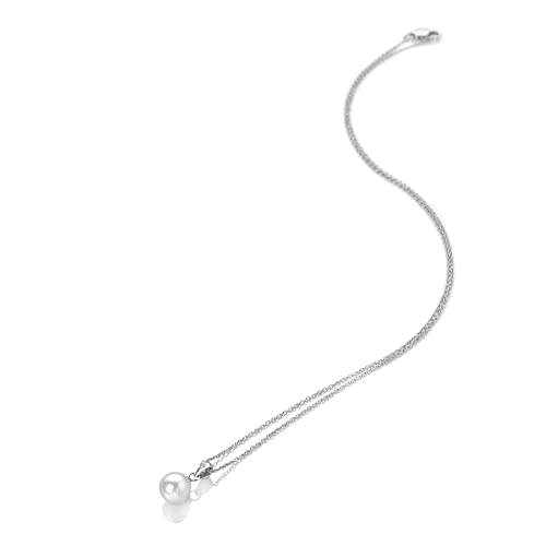 Hot Diamonds Amulets Pearl Pendant | 9250Sterling Silver Necklace with Pearl & Real Diamond – Dainty Pendant for Women on 16"-18" (40-45 cm) Adjustable Chain | Elegant Silver Jewellery For Women