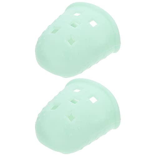 MILISTEN 2pcs Soft Kalimba Finger Protector, Kalimba Silicone Finger tip Protectors, Thumb, Guitar Thumb Picks Sleeve for Beginners Starters Kids Adult, Green