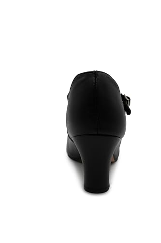 Capezio Women's Jr. Footlight T-Strap Character Shoe Oxford, 14 Black3