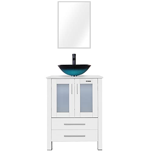 eclife 24" Modern Bathroom Vanity Sink Combo Freestanding Cabinet with