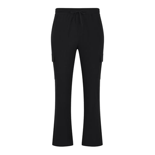 Ctreela Retro Bootcut Sweatpant Mens Casual Sweatpants with Drawstring Open Bottom Stacked Loose Track Pants Solid Color3