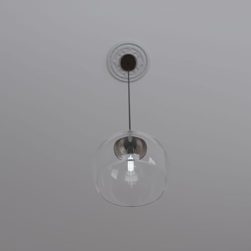 Image of Ekena Millwork CMP10BAGBW Baltimore Thermoformed PVC Ceiling Medallion (Fits Canopies up to 4 1 /4 inch), 10 inchOD x 3 1 /2 inchID x 3 /4 inchP, UltraCover Satin Blossom White