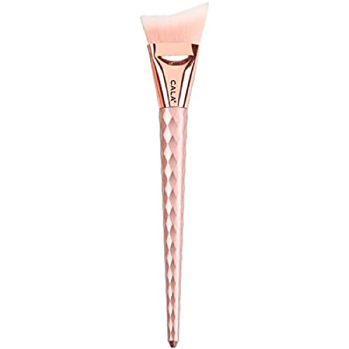 CALA. Brocha de Maquillaje Cala Rose Bliss Pro Contour Brush. Brocha Contorno Profesional. Cabezal Angulado Curvado. Para Cremas o Polvo. Efecto Contouring. Mango Ergonómico.