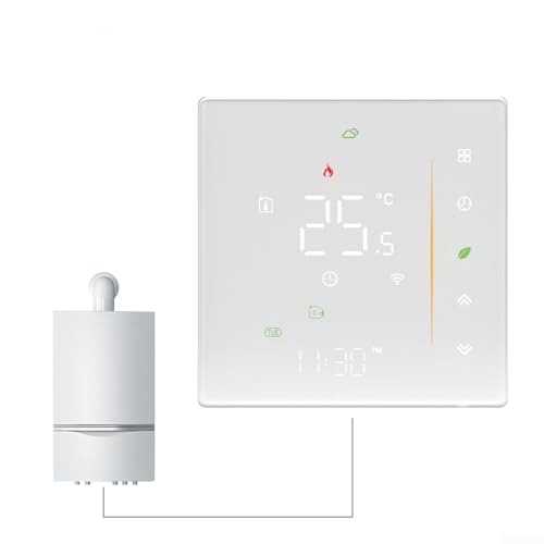 UrbanHui Termostato inteligente para calefacción por suelo radiante y caldera de gas, control de temperatura programable y compatible con voz (calefacción eléctrica)