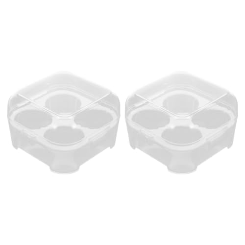 2pcs Grid Egg Storage Box with Lid, Stackable PP Fridge Holder