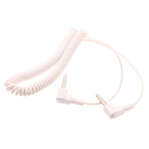 Cable Auxiliar Jack 3.5mm Blanco Espiral para Auto