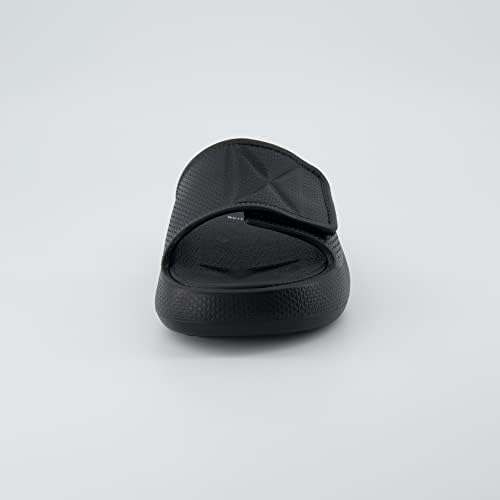 CUSHIONAIRE Women's Biggie recovery slide sandal with +Comfort and adjustable strap, Black/Black 6 | Image 2