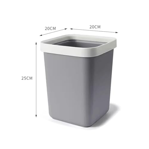 Caneca de basura cuadrada gris para cocina y baño miniatura 2