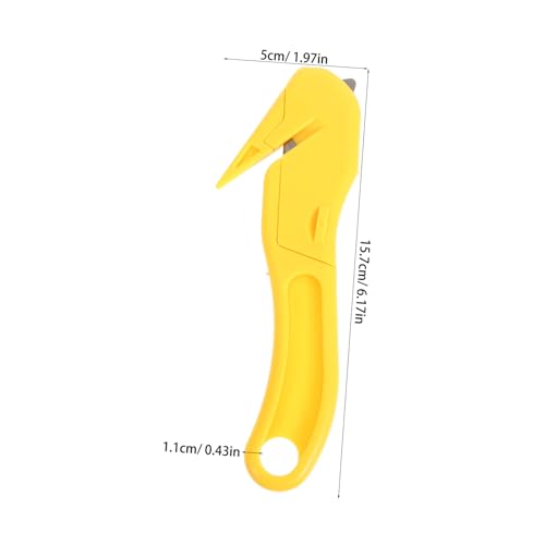 Cortador de cajas seguro de bolsillo mini cúter ergonómico amarillo PLAFOPE 3