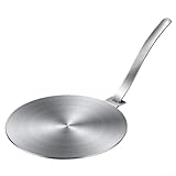 Induktions-Wärmeverteilerplatte, 17,8 cm, Edelstahl, für alle Arten von Kochgeschirr, mit abnehmbarem Griff
