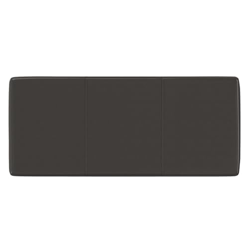 Image of SIMPLIHOME Avalon 44 inch Wide Vegan Leather Storage Ottoman in Tanners Brown