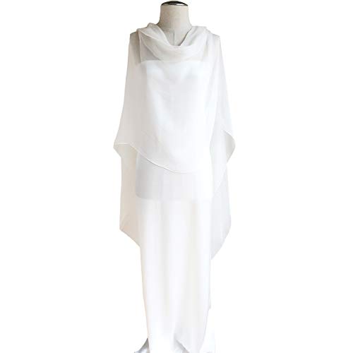 Pure Silk Chiffon Shawl/scarf, Oblong Size 76" L x 34" W, Off White2